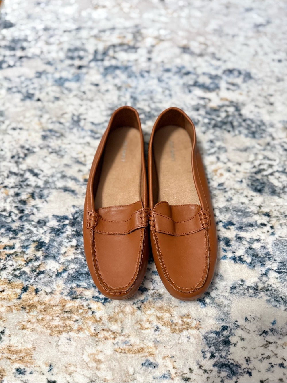 Old Navy Tan Leather-Look Penny Loafers